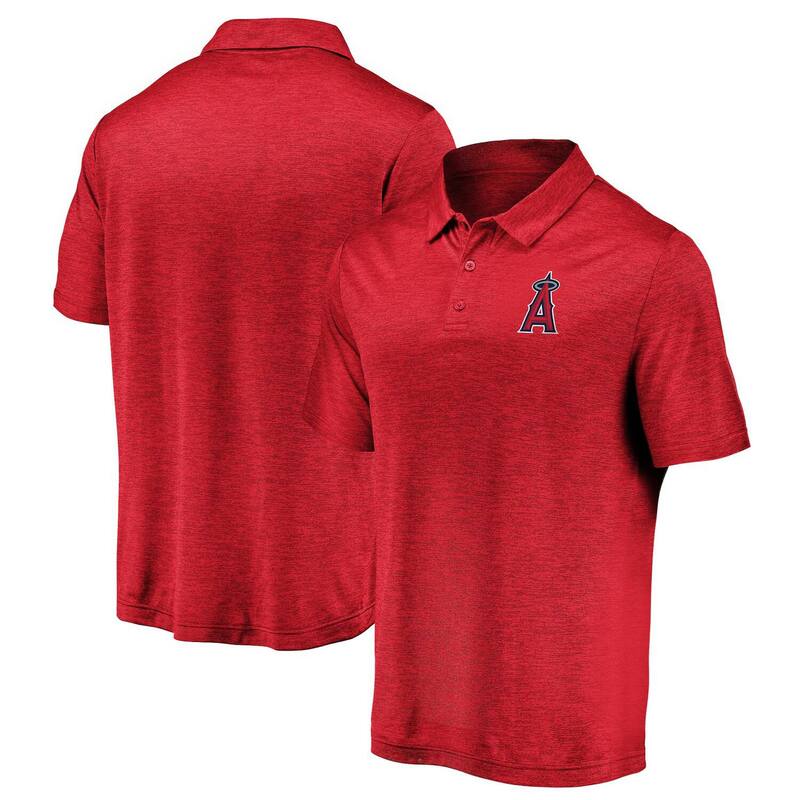 ファナティクス レディース トップス プルオーバー スポーツシャツ ロゴタイプ Men\u0027s Fanatics Branded Red Los Angeles Angels Iconic Striated Primary Logo Polo Ang Red 赤いこと