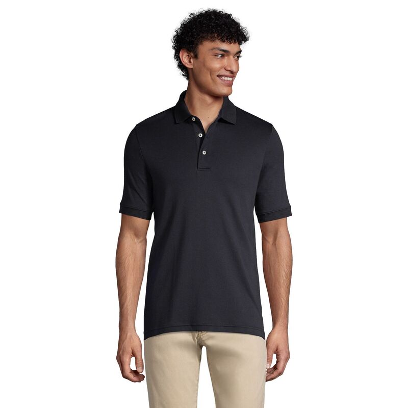 ランズ挙げ句の果て レディース トップス プルオーバー スポーツシャツ トール Big \u0026 Tallands\u0027 End Classic-Fit Supima Polo Black 黒いこと