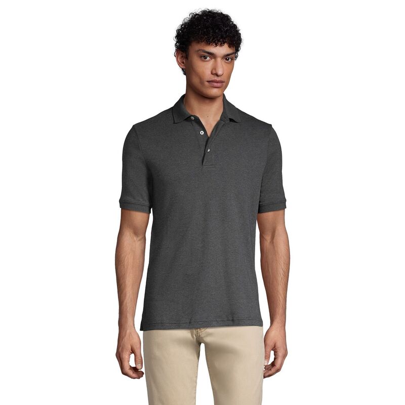 ランズ挙げ句の果て レディース トップス プルオーバー スポーツシャツ トール Big \u0026 Tallands\u0027 End Classic-Fit Supima Polo Dk Charcoal Heather 濃灰色