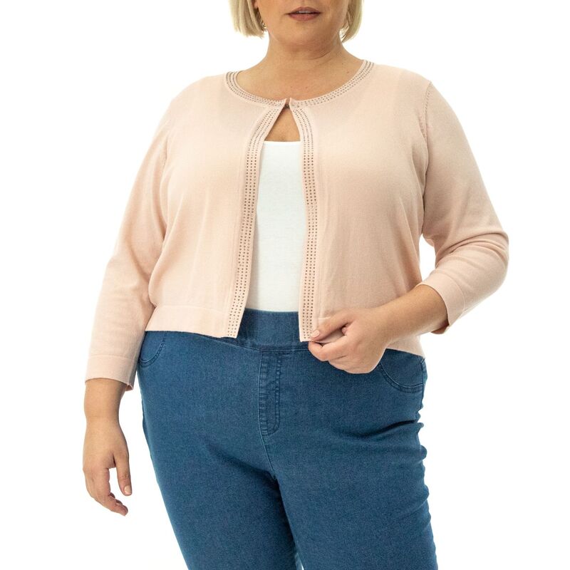 ニナレオナルド レディース アウター ジャケット・ブルゾン プラスサイズ Plusize Nina Leonard Studetail Bolero Blush ブラッシュ