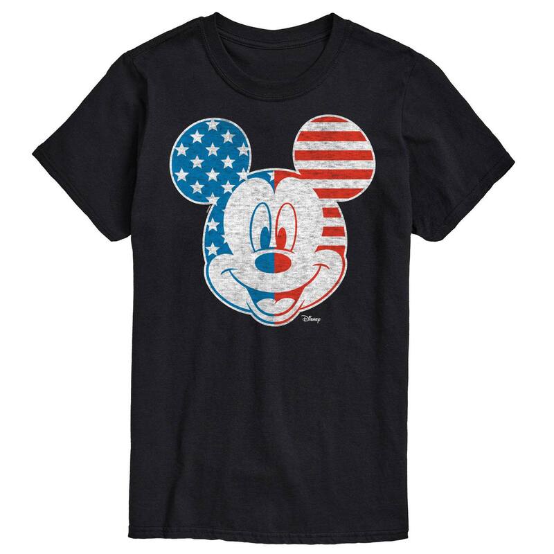 ディズニー レディース トップス Tシャツ トール グラフィック Disney's Mickey Mouse Big & Tall Stars And Stripes Graphic Tee Black ブラック 7,584円