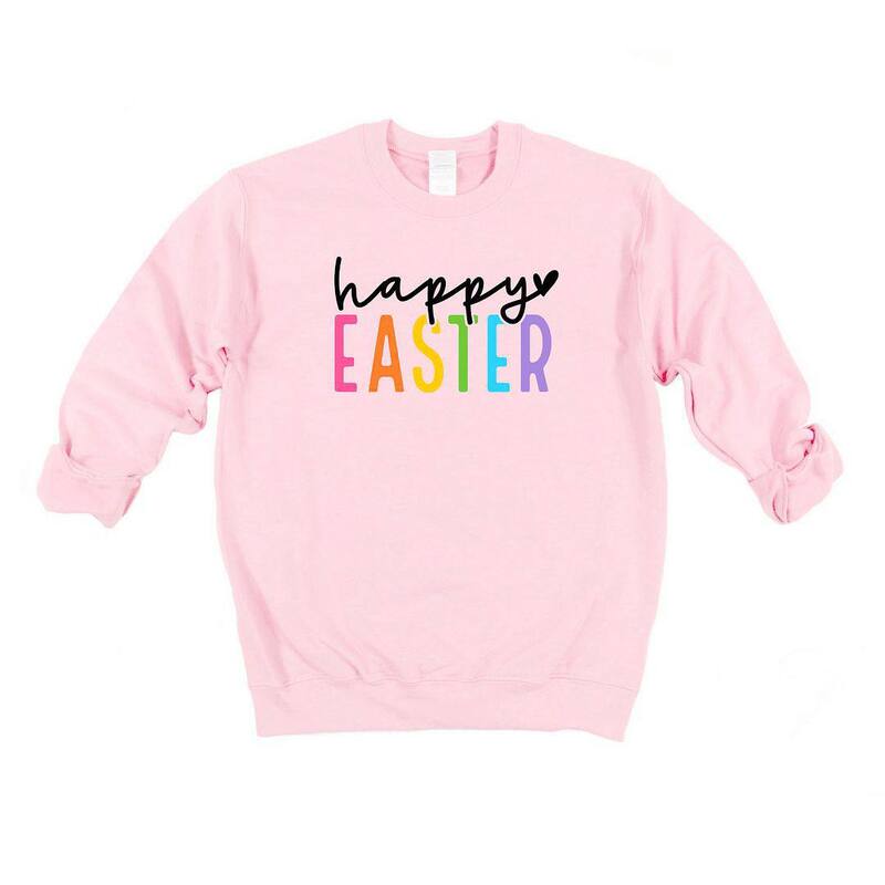 Simply Sage Market レディース トップス プルオーバー 汗水 Simply Sage Market Happy Easter Colorful Sweatshirt Light Pink サクラ色