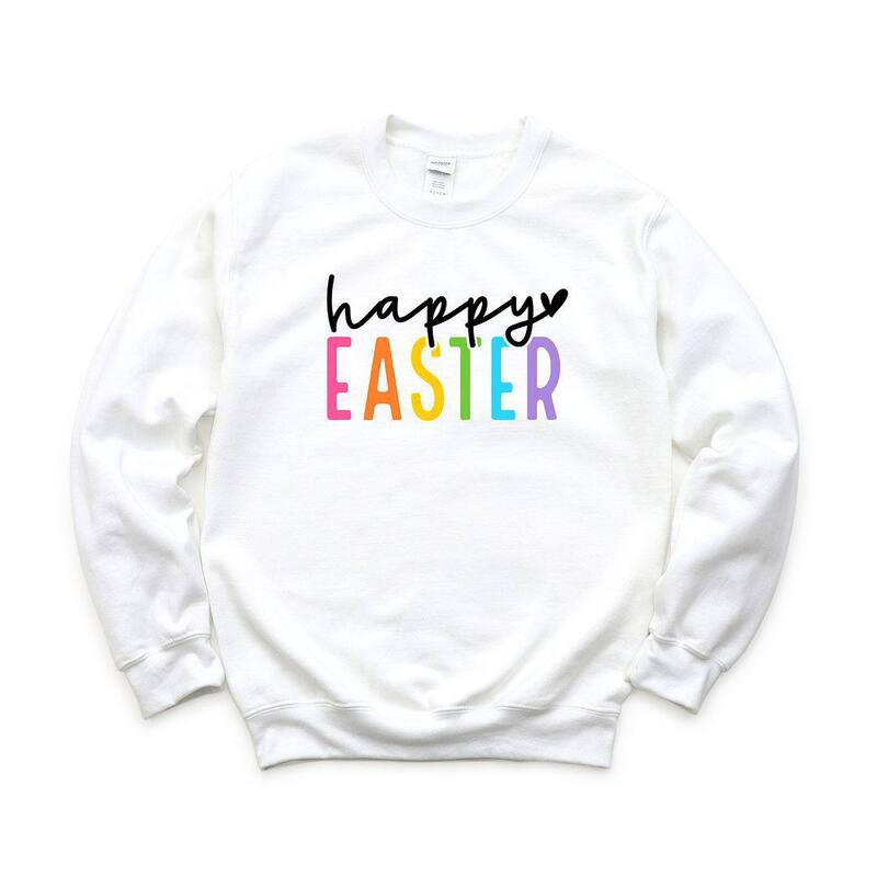 Simply Sage Market レディース トップス プルオーバー 汗水 Simply Sage Market Happy Easter Colorful Sweatshirt White 白いこと