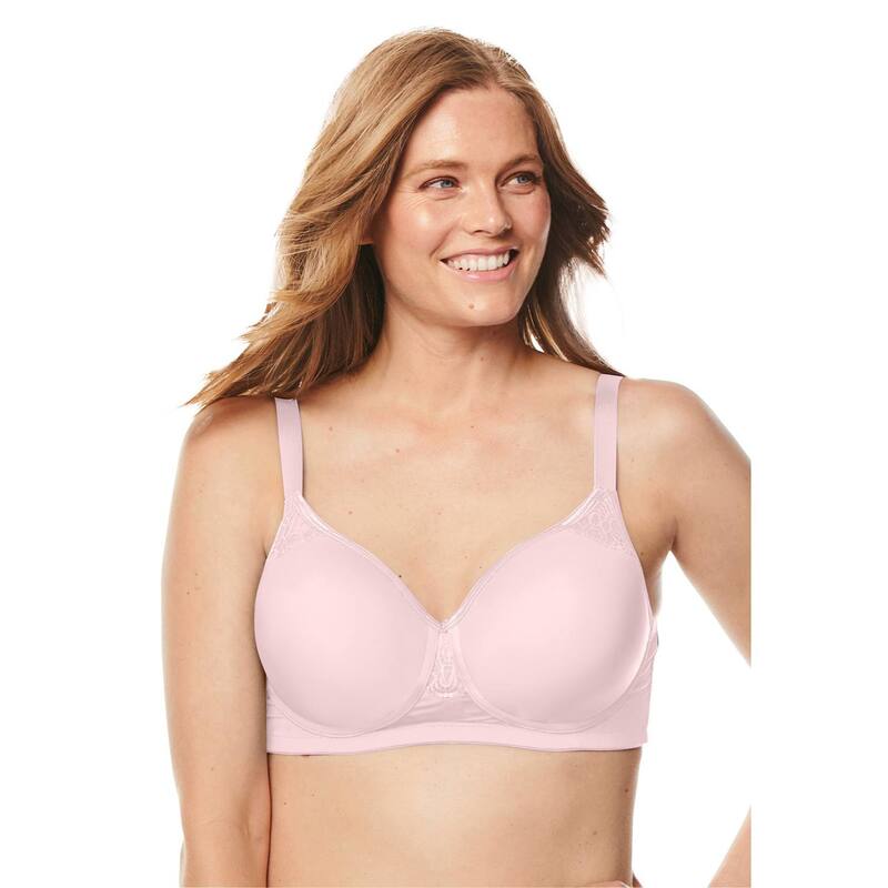 コンフォート チョイス レディース アンダーウェア ブラジャー プラスサイズ Tシャツ Comfort Choice Women's Plusize Stay-Cool Wireless T-Shirt Bra Shell Pink ピンク｜ReVida 店