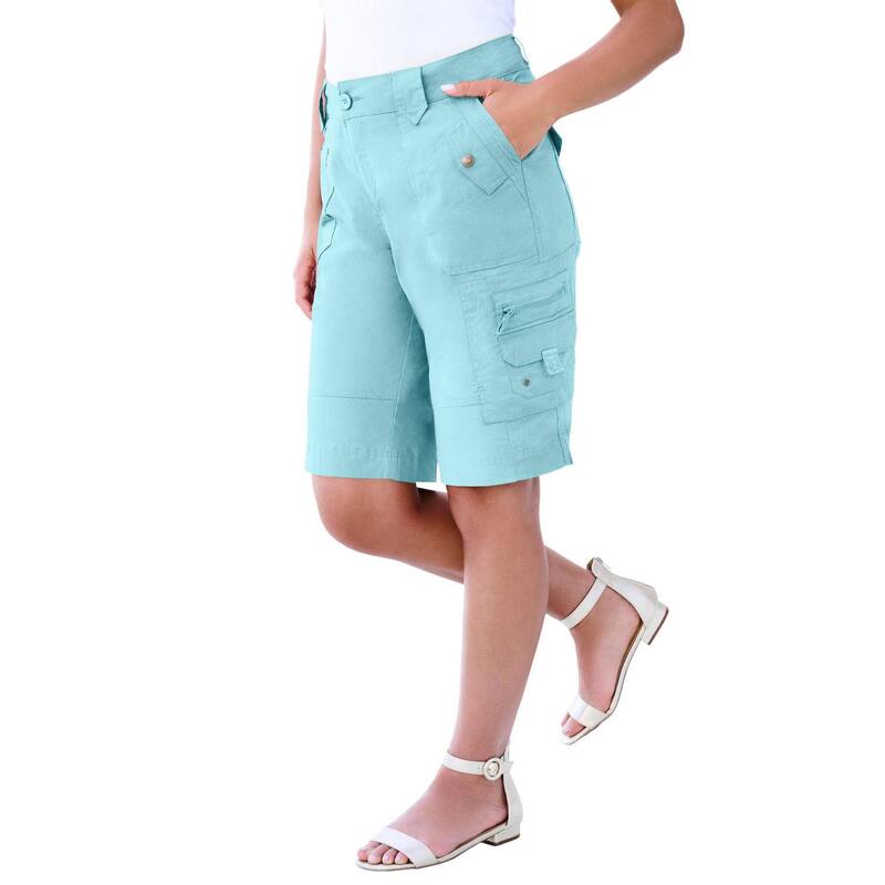 ロアマンズ レディース ボトムス ハーフパンツ・ショーツ プラスサイズ ショートパンツ Roaman's Women's Plusize Cargo Shorts Lighturq