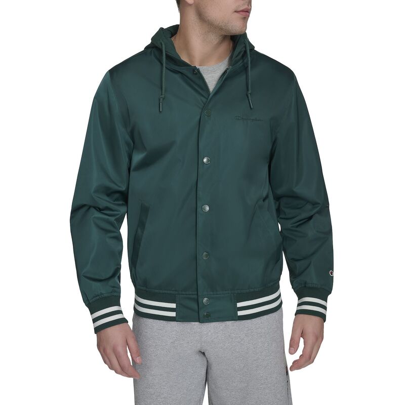 はやりっ子 レディース アウター 上衣・上衣 Men\u0027s Champion Hooded Varsity Jacket Rain Forest フォレスト