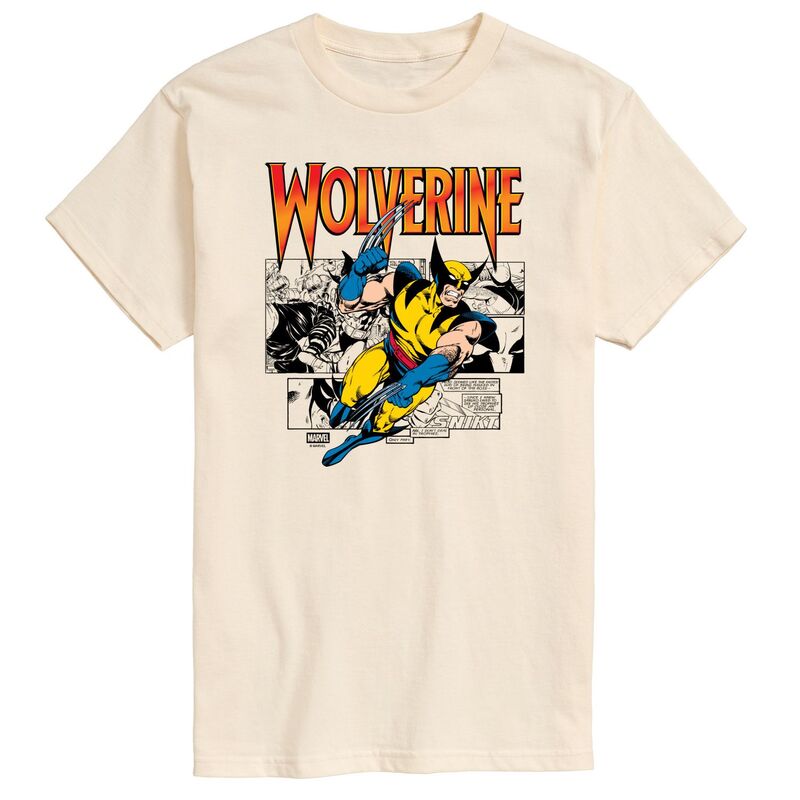 マーベル レディース トップス Tシャツ グラフィック Men's Marvel Wolverine Comic Panels Graphic Tee Cream クリーム 7,300円