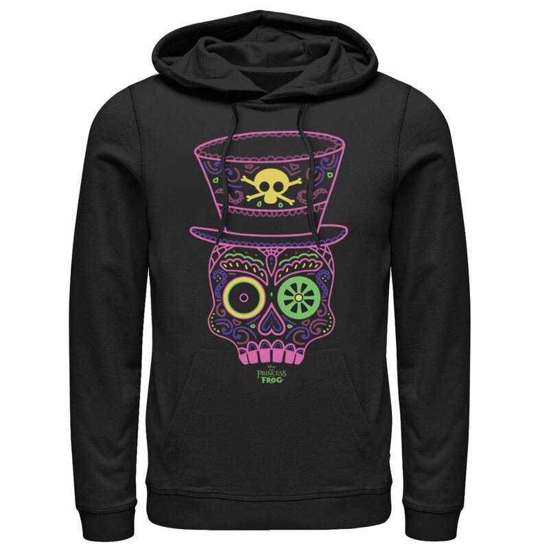 ディズニー レディース トップス Tシャツ パーカー Men's Disney Princess And The Frog Neon Tarot Card Hoodie Black ブラック｜ReVida 店