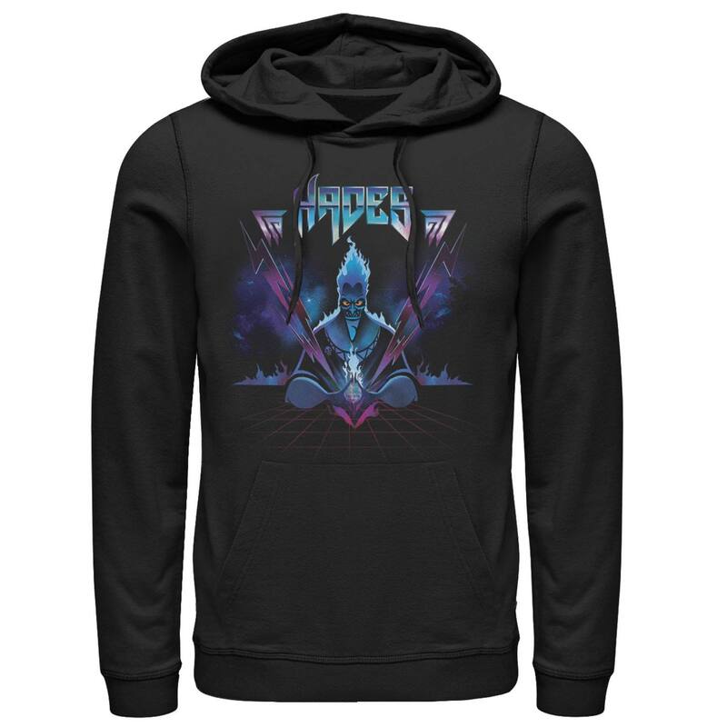 ディズニー レディース トップス Tシャツ パーカー Men's Disney's Hercules Hades Rock N Roll Style Hoodie Black ブラック