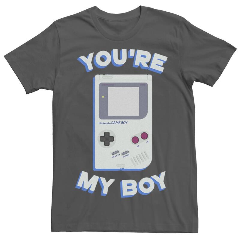 アニメキャラクター レディース トップス Tシャツ Licensed Character Men's Nintendo Game Boy Retro You're My Boy Tee Charcoal チャコール