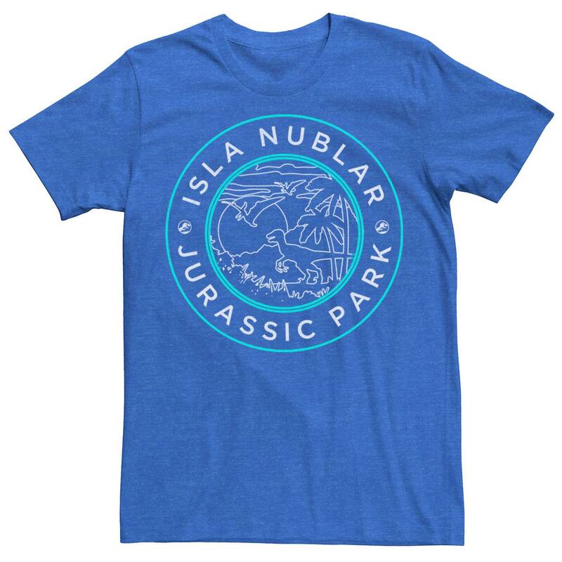 アニメキャラクター レディース トップス Tシャツ Licensed Character Men's Jurassic Park Isla Nublar Badge Retro Tee Royal Heather ヘザー