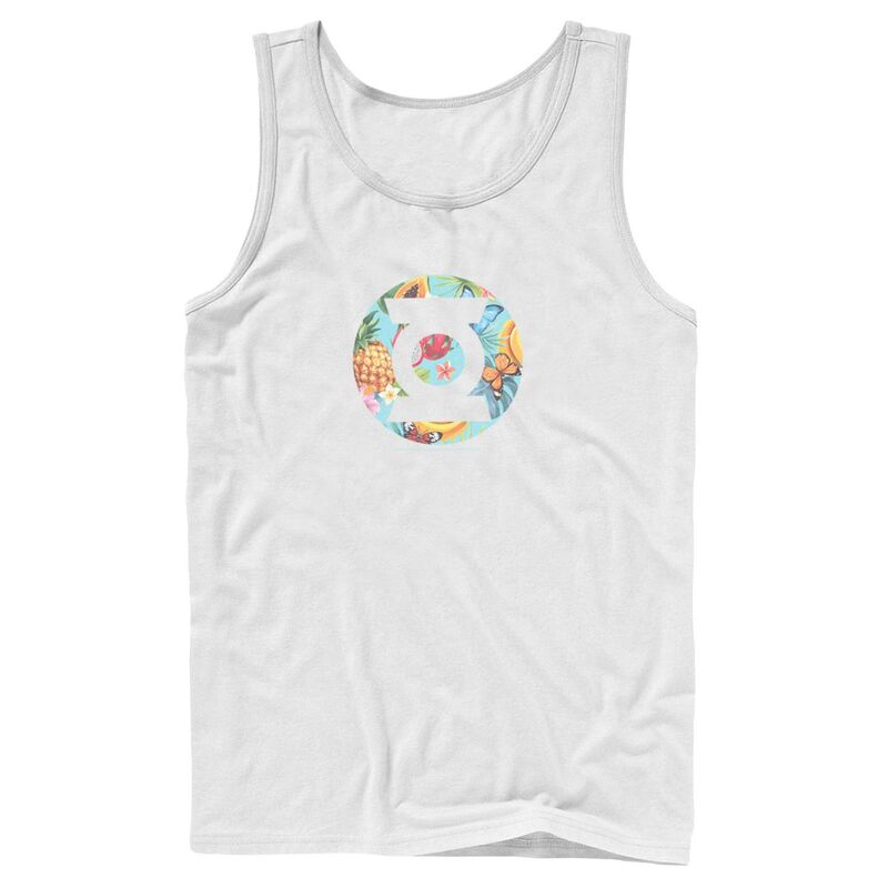 アニメキャラクター レディース トップス Tシャツ ロゴ Licensed Character Men's DComics Green Lantern Dragon Fruit Logo Tank Top White ホワイト
