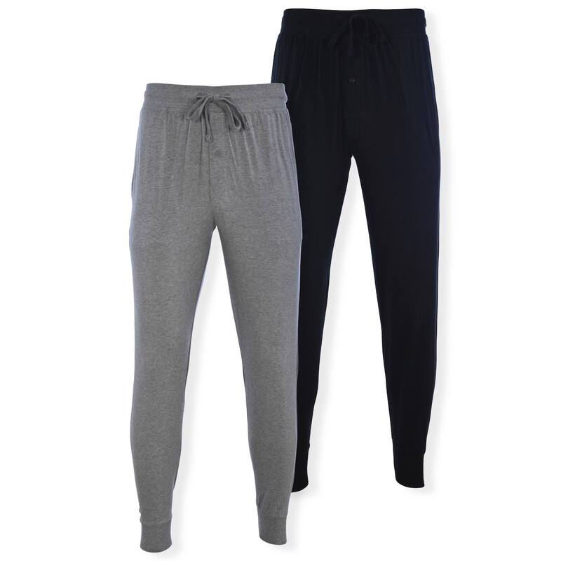 ヘインズ レディース アンダーウェア ナイトウェア パンツ ジャージー Men's Hanes Modern-Fit Jersey Banded Bottom Pajama Pants Black Gray Heather ブラック