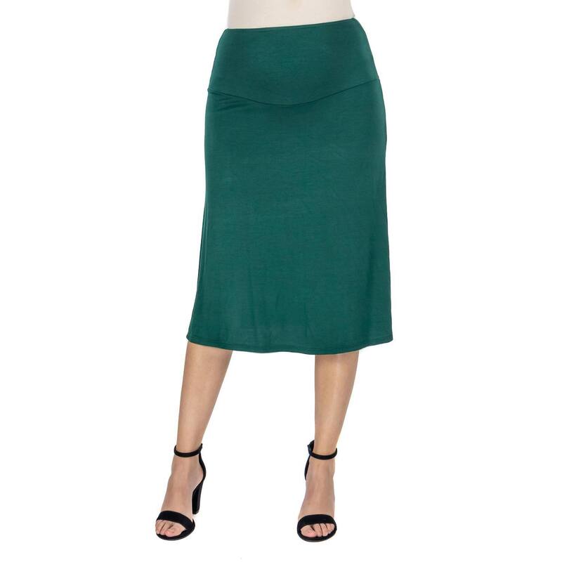 24 セブンコンフォート レディース ボトムスカート A ライン マタニティ Maternity 24Seven Comfort Apparel A-Linelastic Waist Skirt Green グリーン｜ReVida 店 8,626円