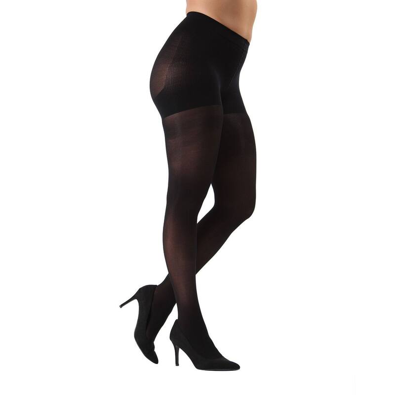 メモイ レディース アンダーお召しもの ソックス MeMoi FirmFit Control Top Tights Black 黒いこと