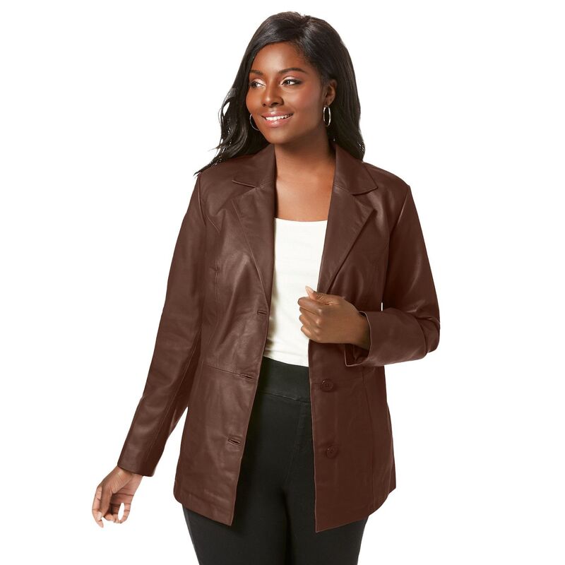 ジェシカロンドン レディース アウター ジャケット・ブルゾン プラスサイズ ブレザー Jessica London Women's Plusize Leather Blazerich Brown ブラウン
