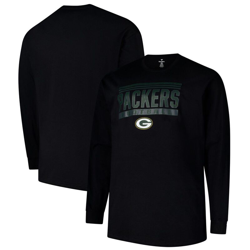プロファイル レディース トップス ティーシャツ トール Men\u0027s Profile Black Green Bay Packers Big \u0026 Tall Pop Long Sleeve T-Shirt Pkr Black 黒いこと レディースファッション-トップス-Tシャツ・カットソー