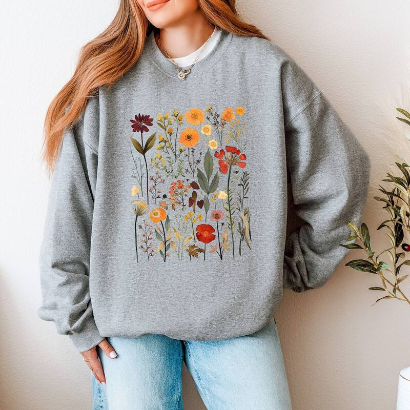 Simply Sage Market レディース トップス Tシャツ ヴィンテージ スウェット Simply Sage Market Vintage Pressed Flowers - Womensweatshirt Graphite グラファイト