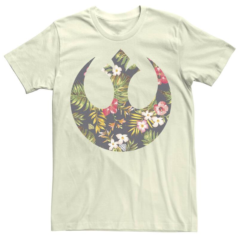 スター ウォーズ レディース トップス Tシャツ フラワー柄 フラワー グラフィック Men'star Wars Rebel Alliance Crest Floral Fill Graphic Tee Natural