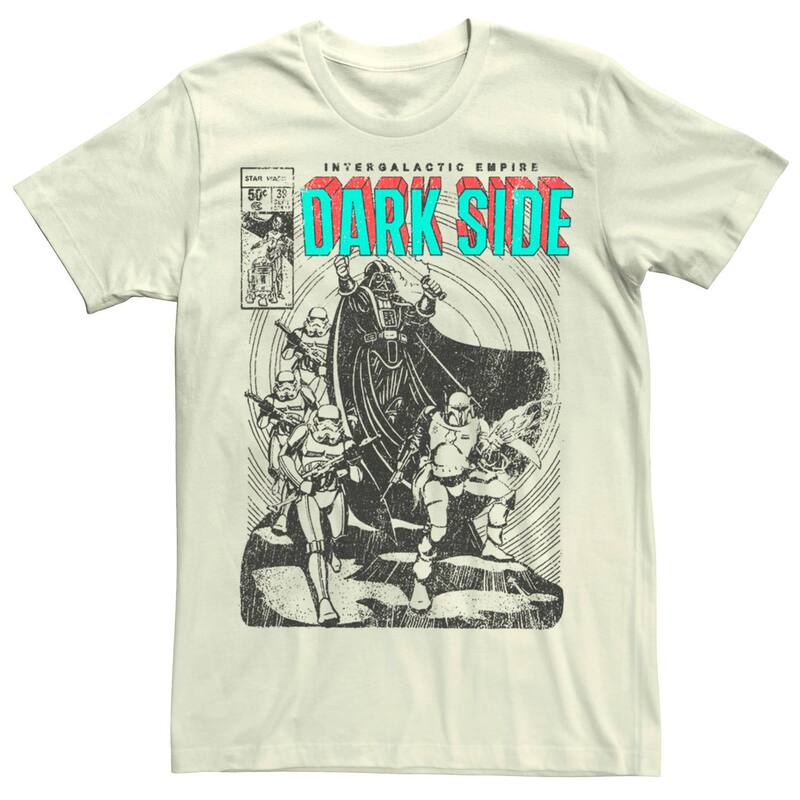 アニメキャラクター レディース トップス Tシャツ Licensed Character Men's Dark Side Comic Poster Tee Natural