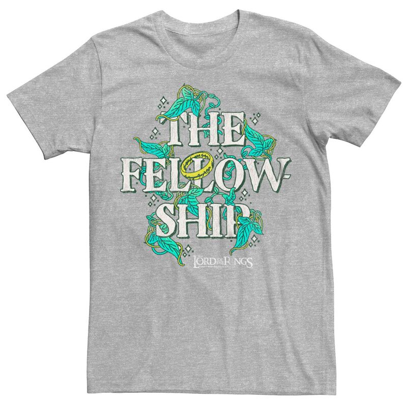 アニメキャラクター レディース トップス Tシャツ グラフィック Licensed Character Men's Lord of the Rings: Fellowship of the Ring Leaves Graphic Tee Athletic Heather ヘザー