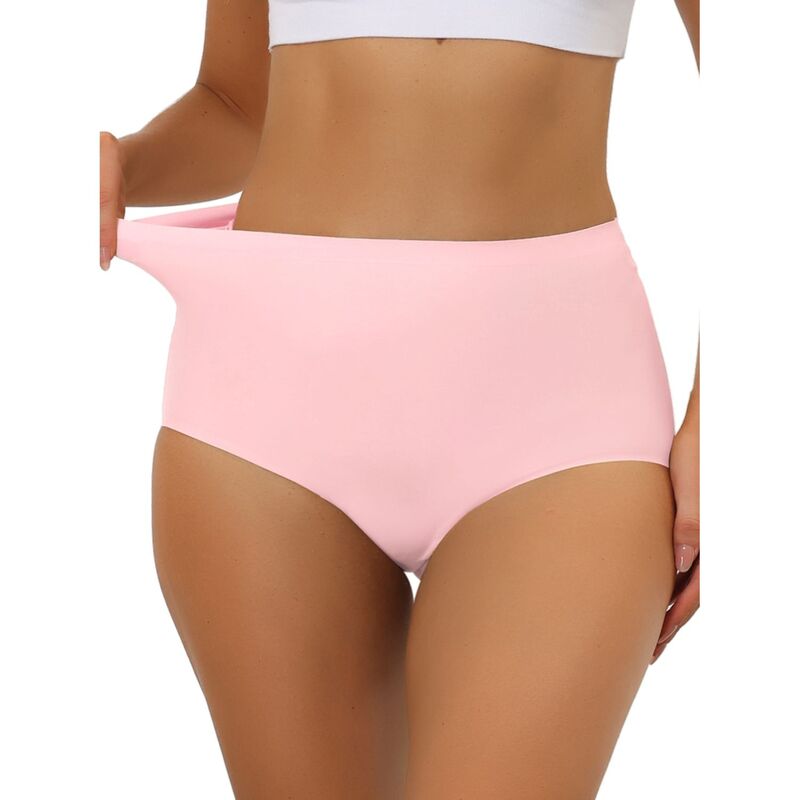 アレグラ ケー レディース アンダー御召しもの ズボン下 ご機嫌酉の方角 ALLEGRA K Women\u0027s Elastic High-Waisted Seamless Briefs Breathable No Show Hipster Underwear Mid Pink サクラ色