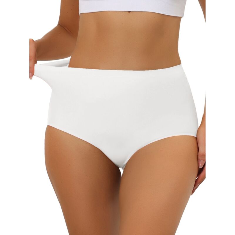 アレグラ ケー レディース アンダー御召しもの ズボン下 ご機嫌酉の方角 ALLEGRA K Women\u0027s Elastic High-Waisted Seamless Briefs Breathable No Show Hipster Underwear White 白いこと