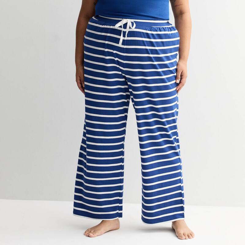 ソノマ レディース アンダーウェア ナイトウェア プラスサイズ パンツ コットン Plusize Sonoma Goods For Life Cotton Modal Open Hem Sleepants Navy White Stripe ホワイト