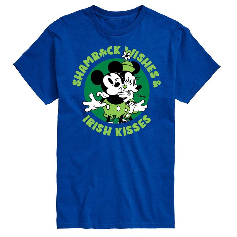 ディズニー レディース トップス Tシャツ グラフィック Disney's Mickey & Minnie Mouse Men'shamrock Wishes Graphic Tee Blue ブルー