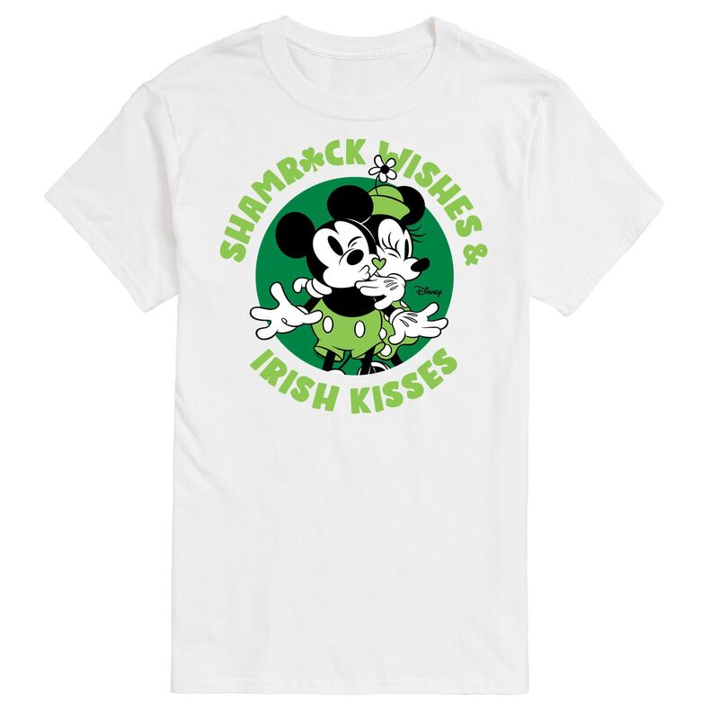 ディズニー レディース トップス Tシャツ グラフィック Disney's Mickey & Minnie Mouse Men'shamrock Wishes Graphic Tee White ホワイト