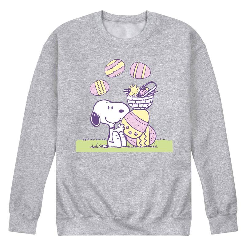 アニメキャラクター レディース トップス Tシャツ スウェット フリース Licensed Character Men's Peanuts Easter Comic Fleece Sweatshirt Heather Gray グレー 12,905円