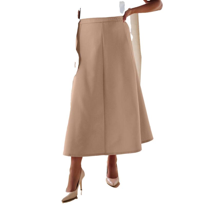 ロアマンズ レディース ボトムスカート A ライン プラスサイズ Roaman's Women's Plusize Bend Over A Line Skirt Brown Sugar ブラウン｜ReVida 店