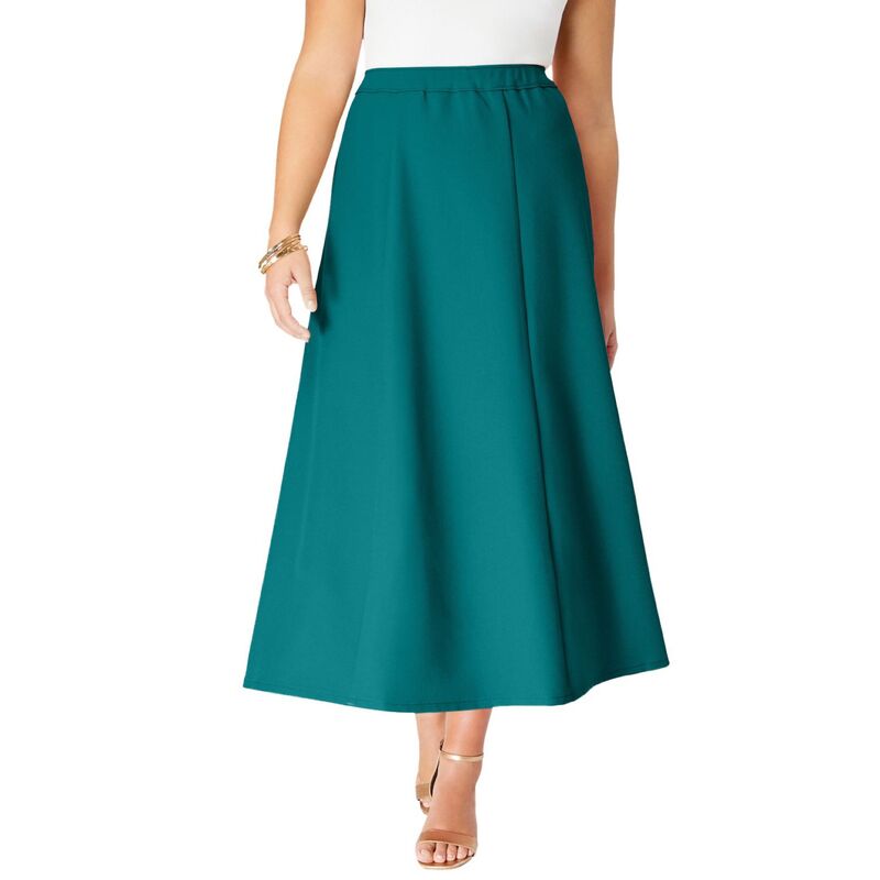 ロアマンズ レディース ボトムスカート A ライン プラスサイズ Roaman's Women's Plusize Bend Over A Line Skirtropical Teal ティール｜ReVida 店