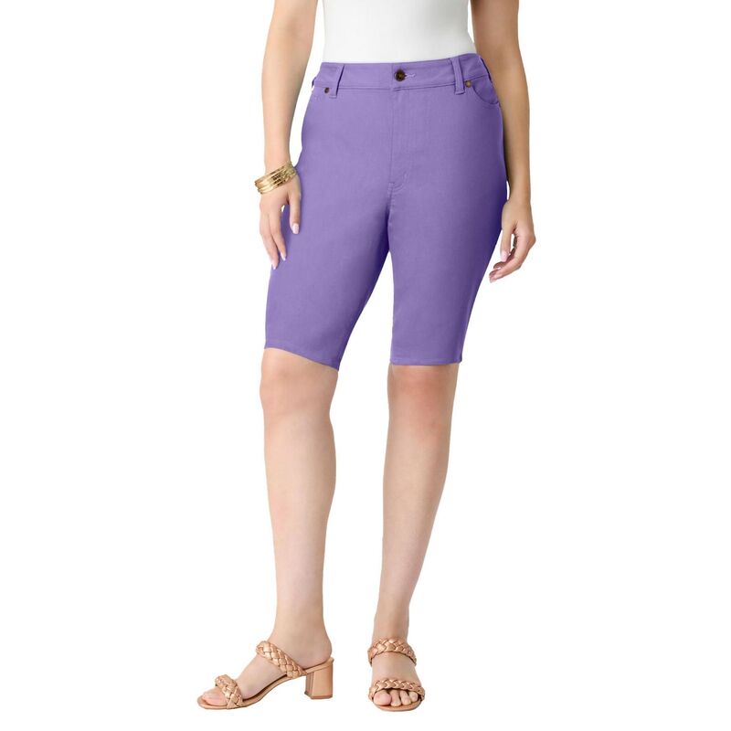 ロアマンズ レディース ボトムス ハーフパンツ・ショーツ プラスサイズ Roaman's Women's Plusize Classic Stretch Bermuda Short Vintage Lavender ラベンダー