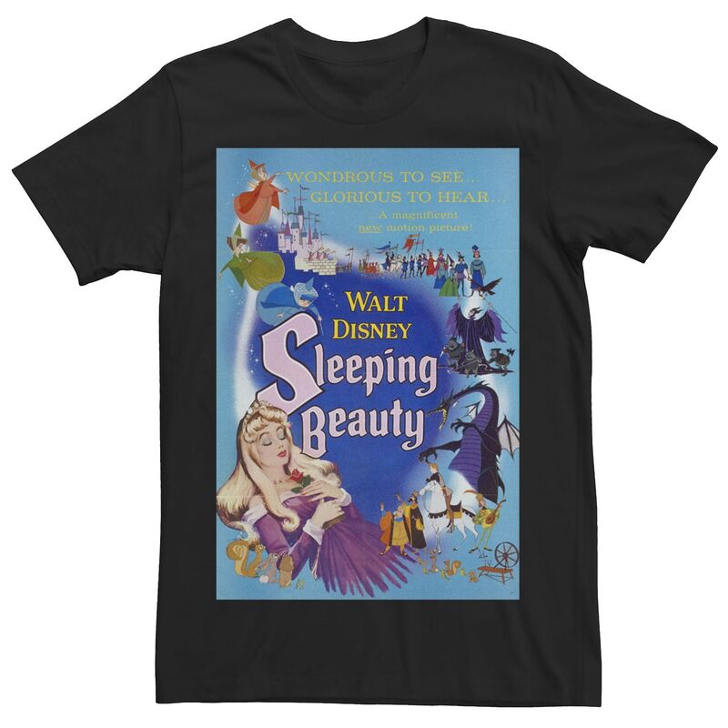 ディズニー レディース トップス Tシャツ ヴィンテージ Disney'sleeping Beauty Vintage Movie Poster Men's Tee Black ブラック