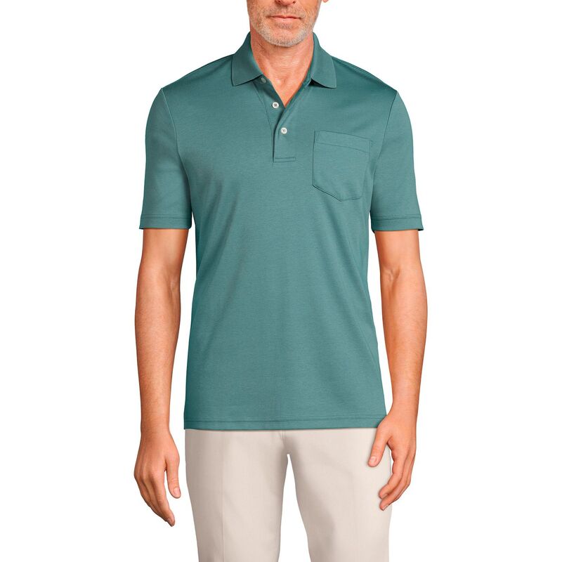 ランズ挙げ句の果て レディース トップス プルオーバー スポーツシャツ トール Big \u0026 Tallands\u0027 End Super Soft Supima Pocket Polo Tourmaline