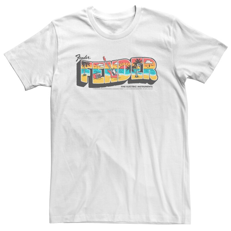 アニメキャラクター レディース トップス Tシャツ トール Licensed Character Big & Tall Fender Postcard Style Text Fill Tee White ホワイト