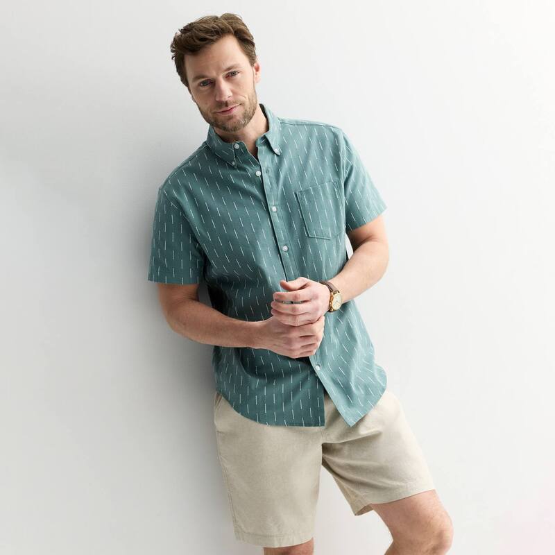 ソノマ レディース トップス Tシャツ ボタンダウン Men'sonoma Goods For Life Short Sleeve Perfect Length Button Down Shirt River District｜ReVida 店