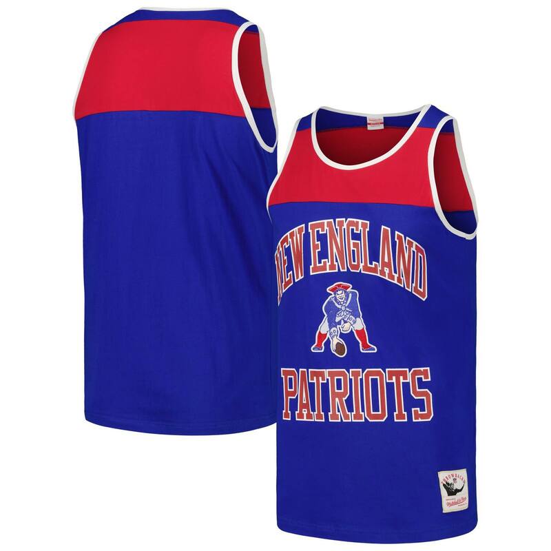 ミッチェル&ネス レディース トップス Tシャツ カラーブロック Men's Mitchell & Ness Royal/Red New England Patriots Heritage Colorblock Tank Topat Blue ブルー