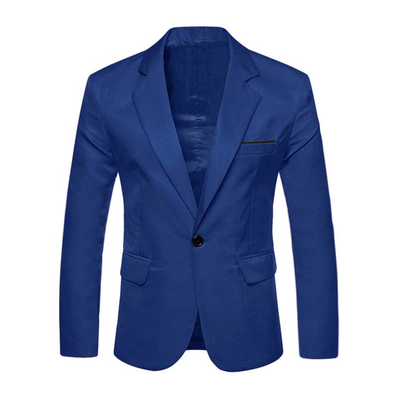 Lars Amadeus レディース アウター ジャケット・ブルゾン スリムフィット ブレザー Lars Amadeus Men Businesslim Fit One Button Dress Formal Blazer Navy Blue ネイビー