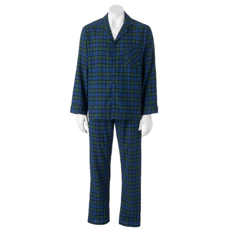 ヘインズ レディース アンダーウェア ナイトウェア トール Big & Tall Hanes Plaid Flannel Pajama Set Blackwatch Plaid チェック