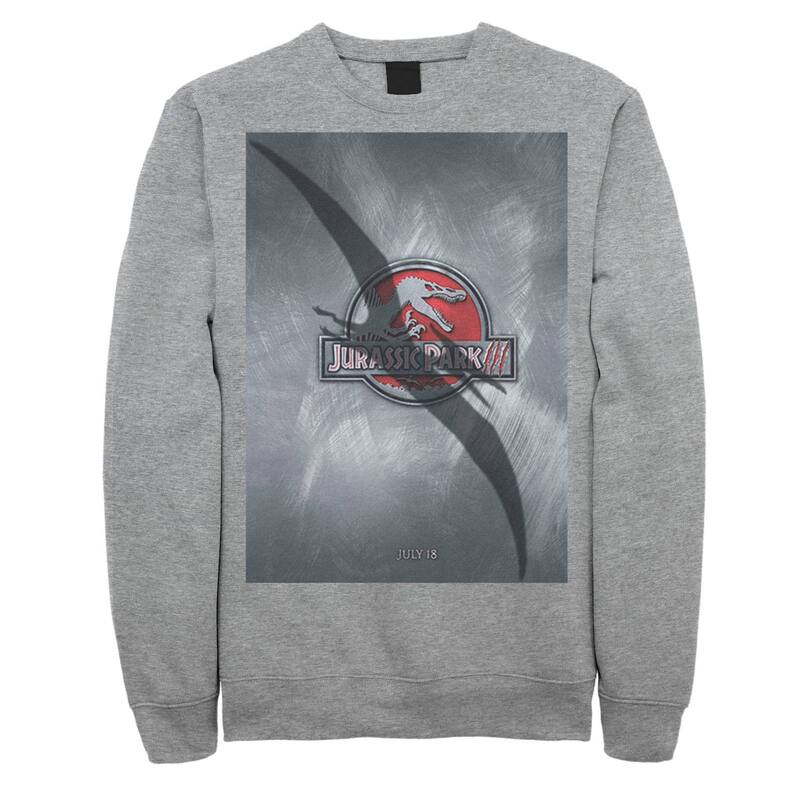 アニメ文字記号 レディース トップス プルオーバー 汗水 Licensed Character Men\u0027s Jurassic Park 3 Movie Poster Pterodactyl Sweatshirt Athletic Heather ギョリュウモドキ