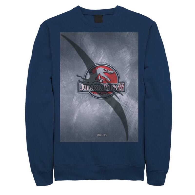 アニメ文字記号 レディース トップス プルオーバー 汗水 Licensed Character Men\u0027s Jurassic Park 3 Movie Poster Pterodactyl Sweatshirt Navy 米国海軍