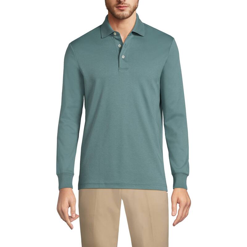 ランズエンド レディース トップス Tシャツ ポロシャツ トール Big & Tallands' End Super Soft Long Sleeve Supima Polo Tourmaline