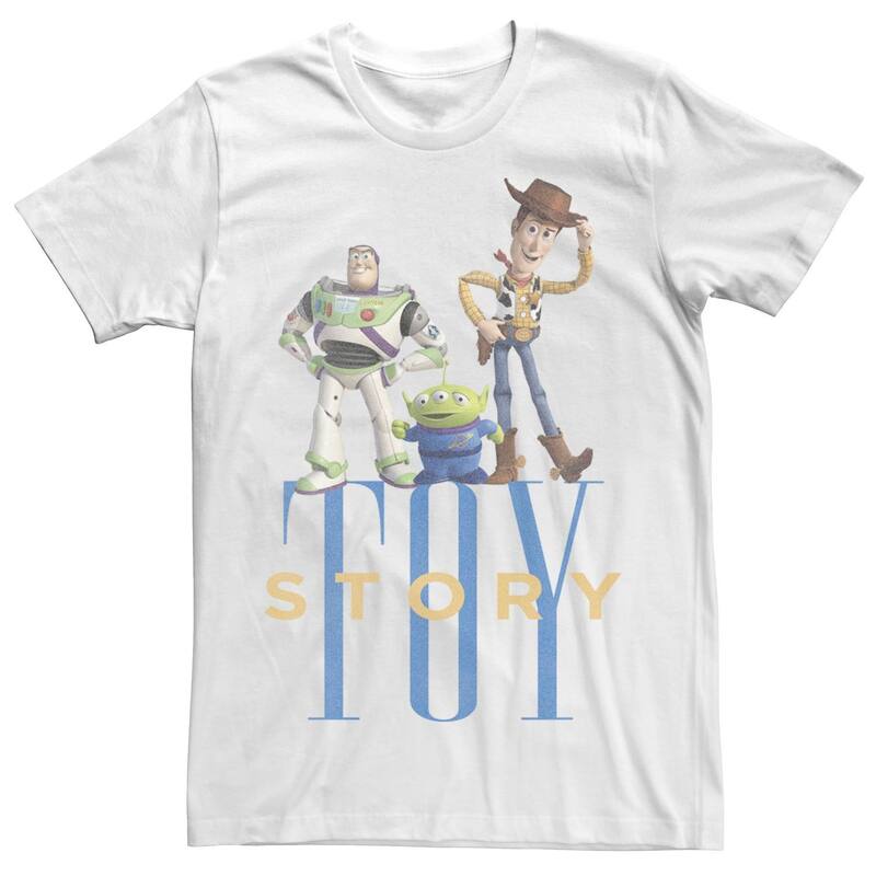 ディズニー ピクサー レディース トップス Tシャツ トール Big & Tall Disney / Pixar Toy Story Woody Buzz Alien Simple Textee White ホワイト