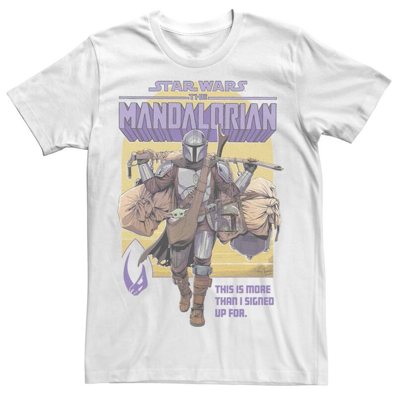 アニメキャラクター レディース トップス Tシャツ Licensed Character Mens The Mandalorian Signed Up Mando Tee White ホワイト