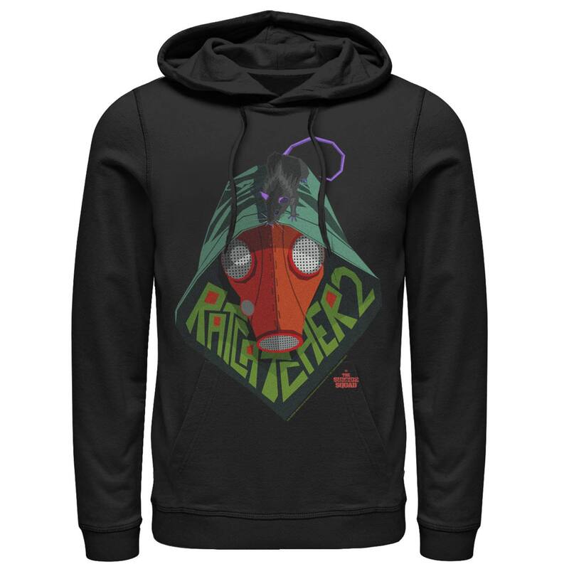 アニメ文字記号 レディース トップス プルオーバー ロゴタイプ パーカー Licensed Character Men\u0027s The Suicide Squad Big Ratcatcher 2 Logo Hoodie Black 黒いこと