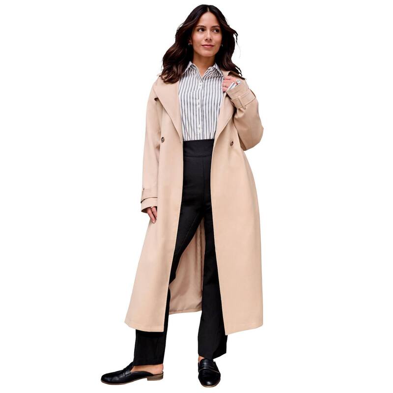 アベニュー レディース アウター ジャケット・ブルゾン プラスサイズ コート Avenue Women's Plusize Belted Trench Coat New Khaki カーキ