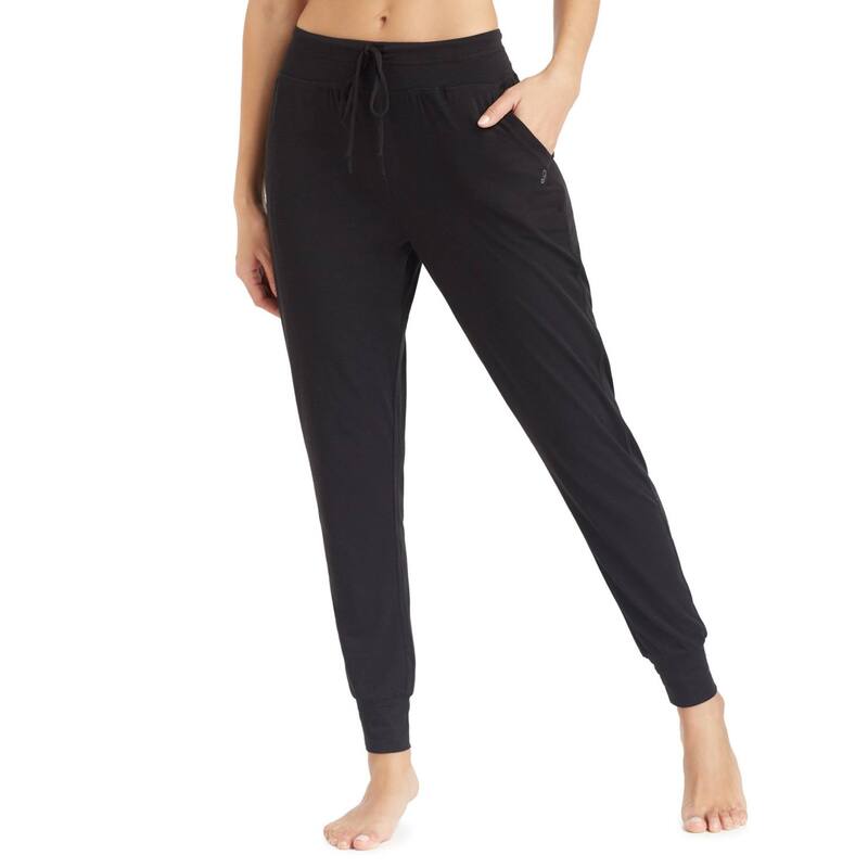 クドルドッズ レディース ボトムス カジュアルパンツ Women Cuddl Duds Pajamas: Essential Banded Bottom Sleepants Black ブラック