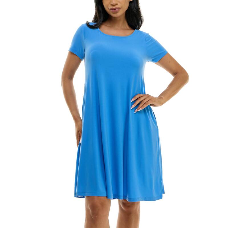 ニナレオナルド レディース トップス ワンピース レース Women's Nina Leonard Lace-Up Back Swing Dress Lapis 7,186円